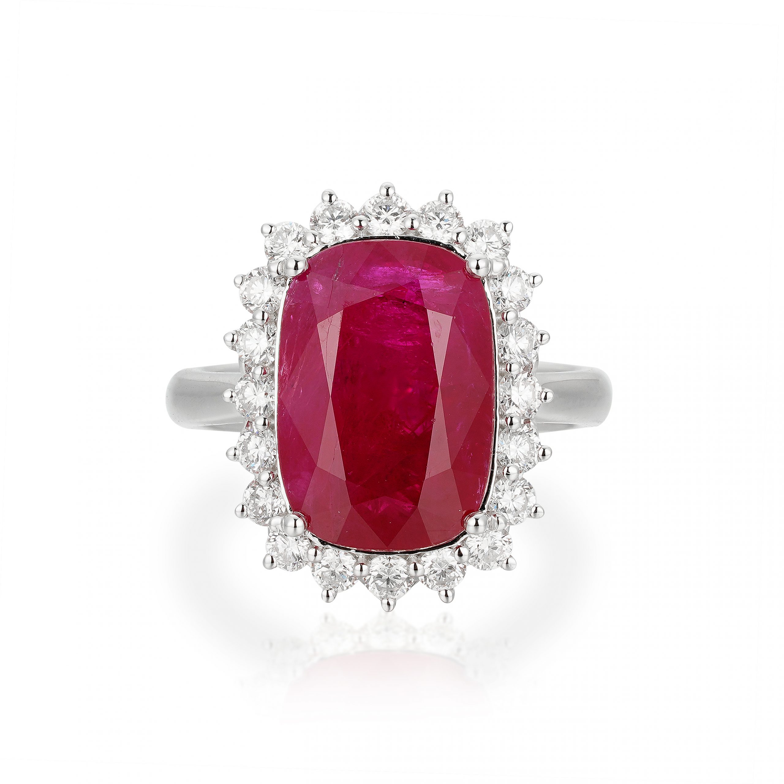 Ruby Ring with Diamonds in 18K