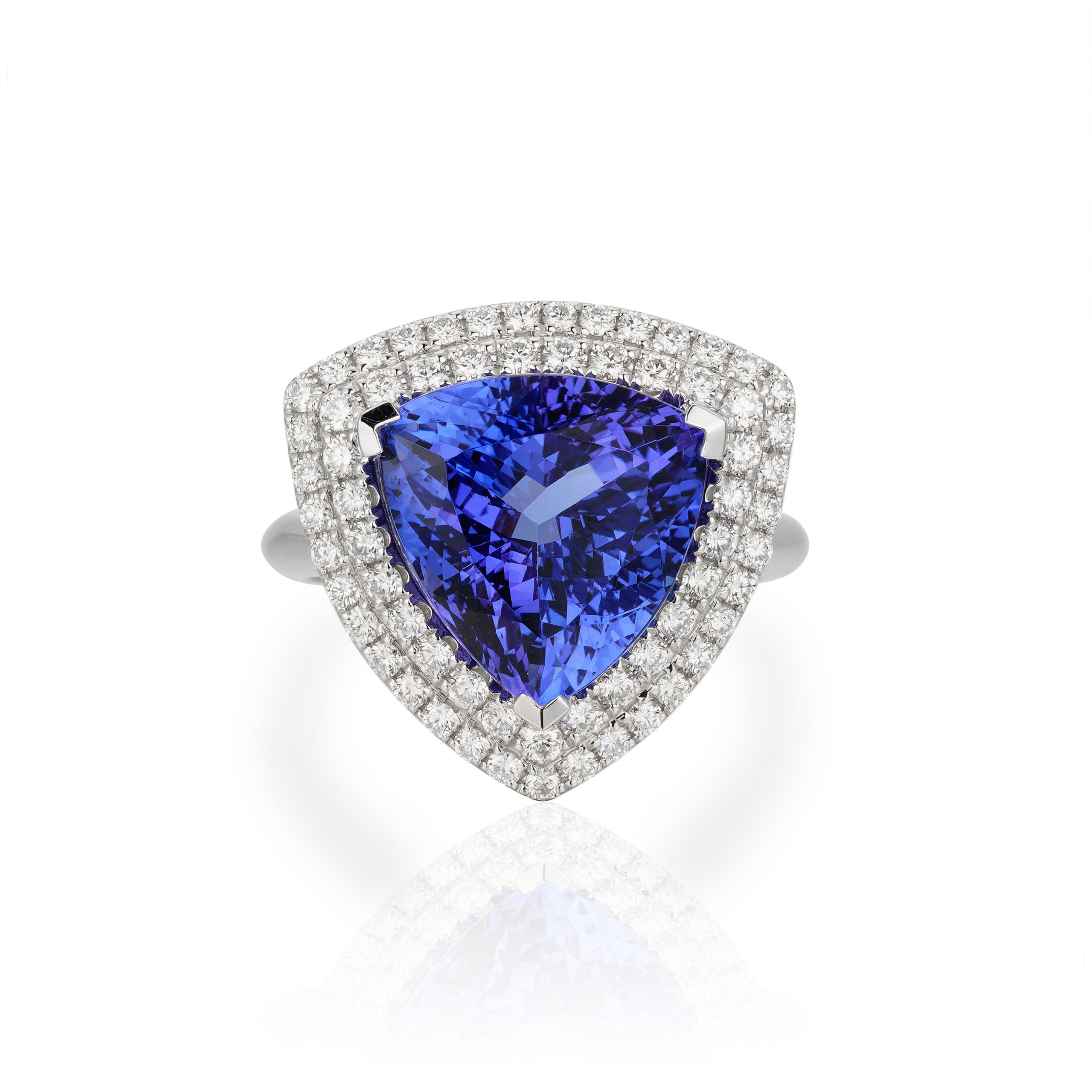 Tanzanite Ring with Diamonds in 18K