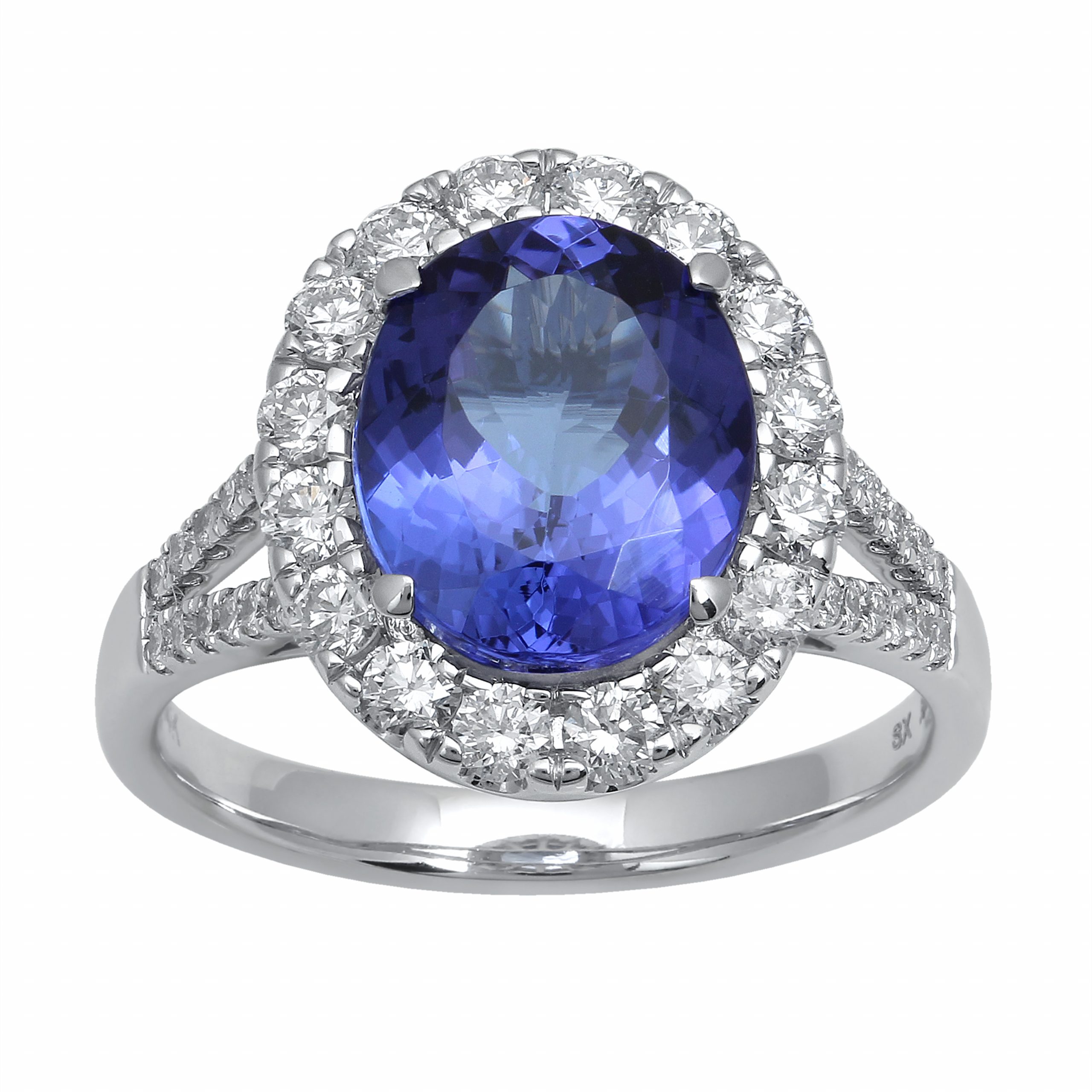 Tanzanite Ring with Diamonds in 14K